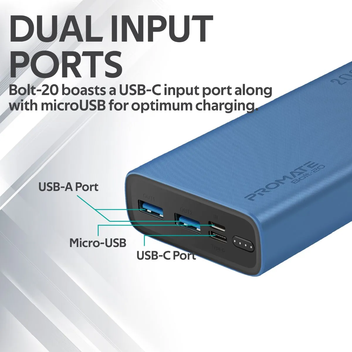 Compact Smart Charging Power Bank with Dual USB Output