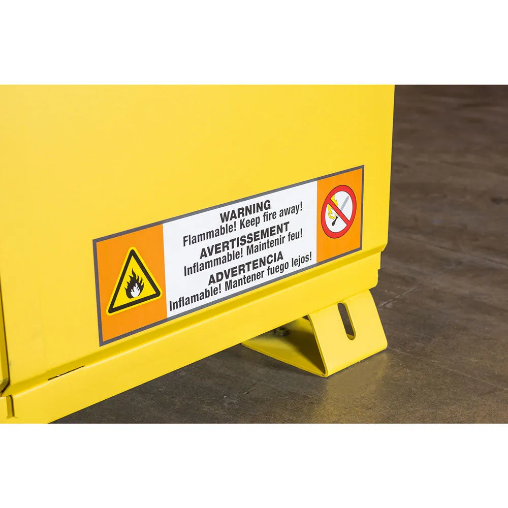 Crescent Jobox 1-759640 90 Gallon Flammable Manual Close Safety Cabinet - Yellow