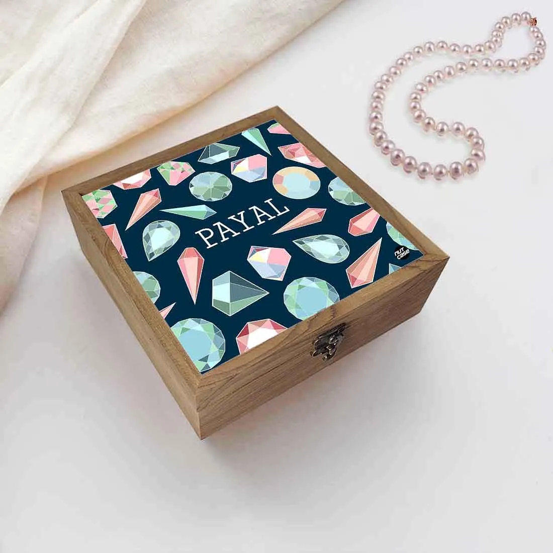 Custom Wooden Jewelry Box Organizer - Diamond