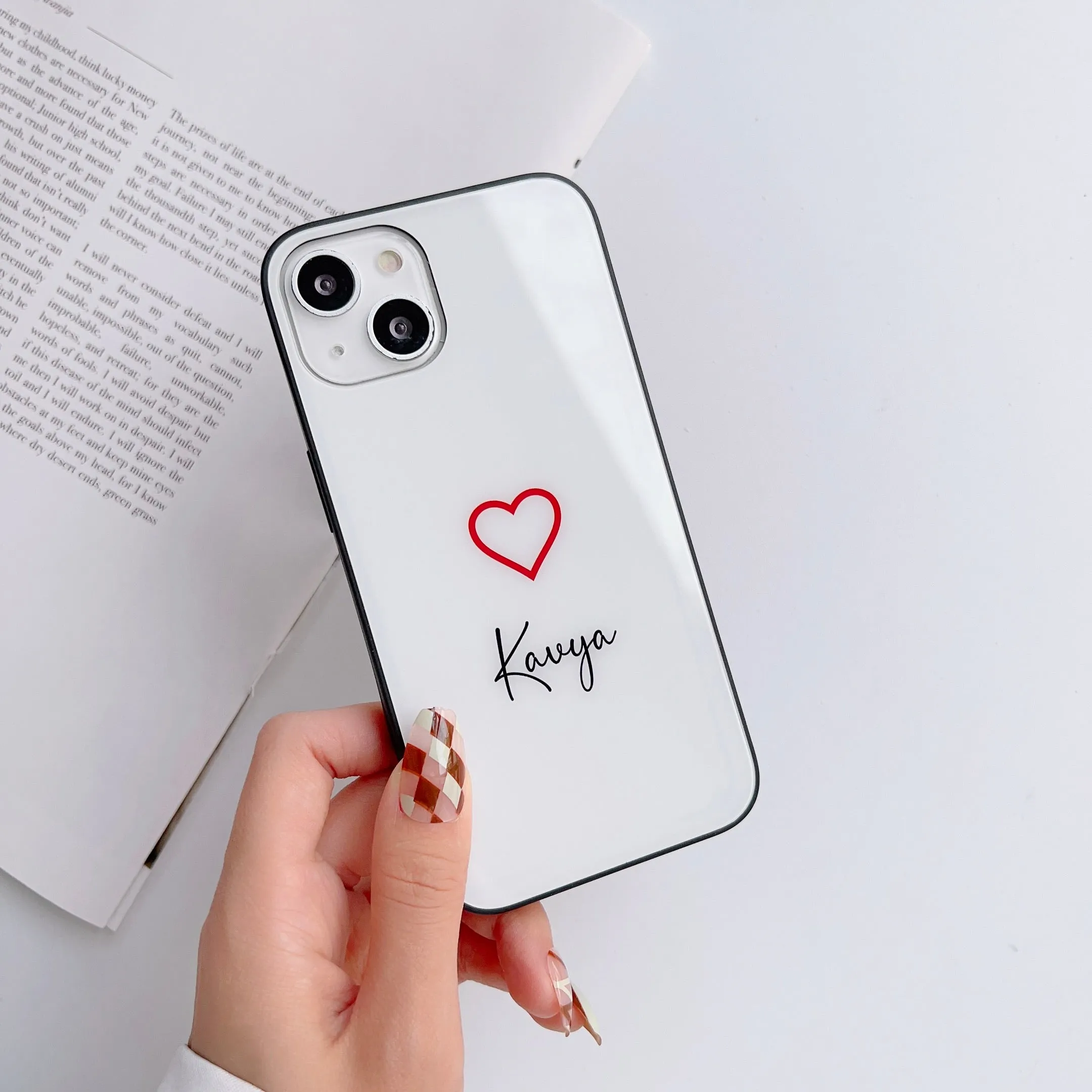 Cute Heart Glass Case