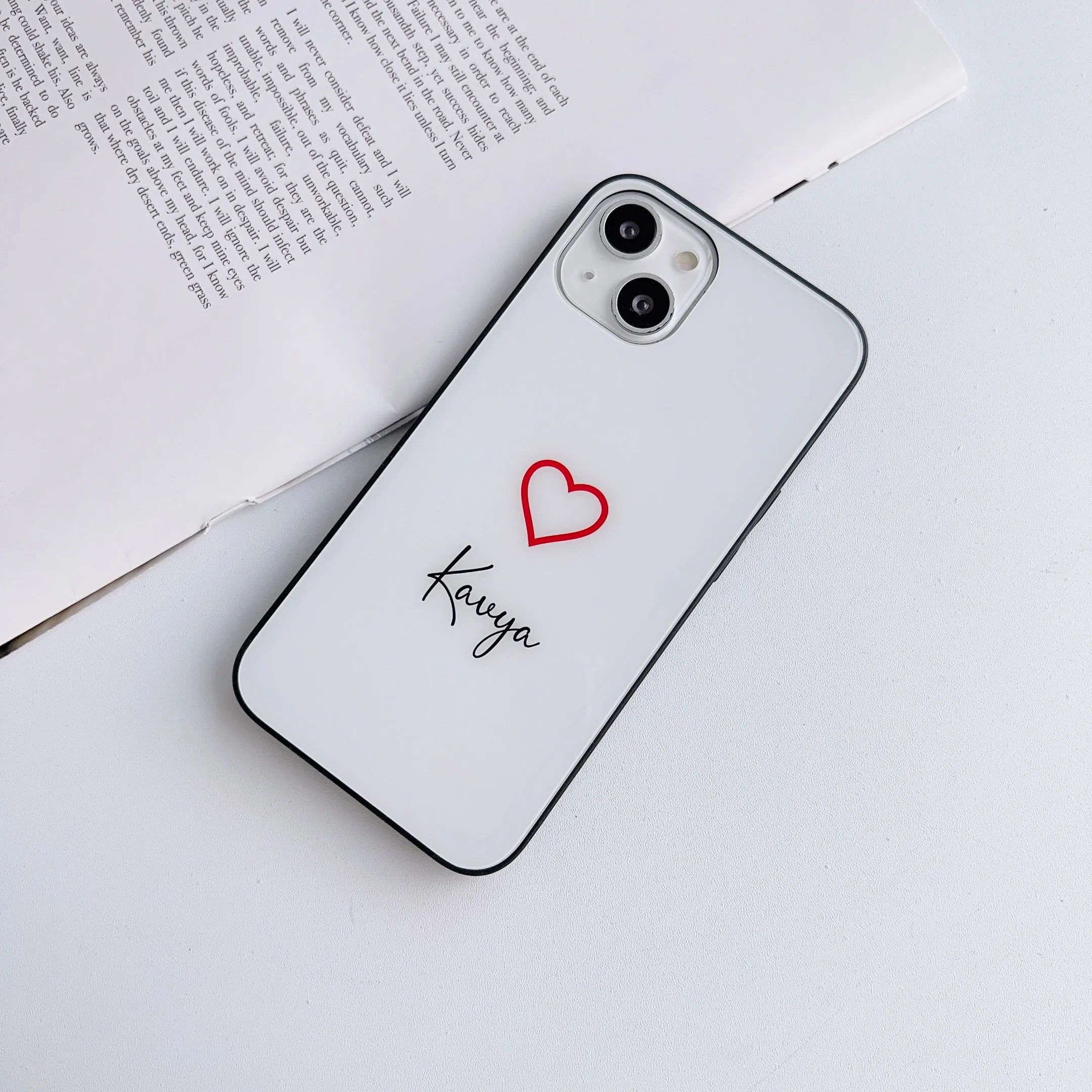 Cute Heart Glass Case