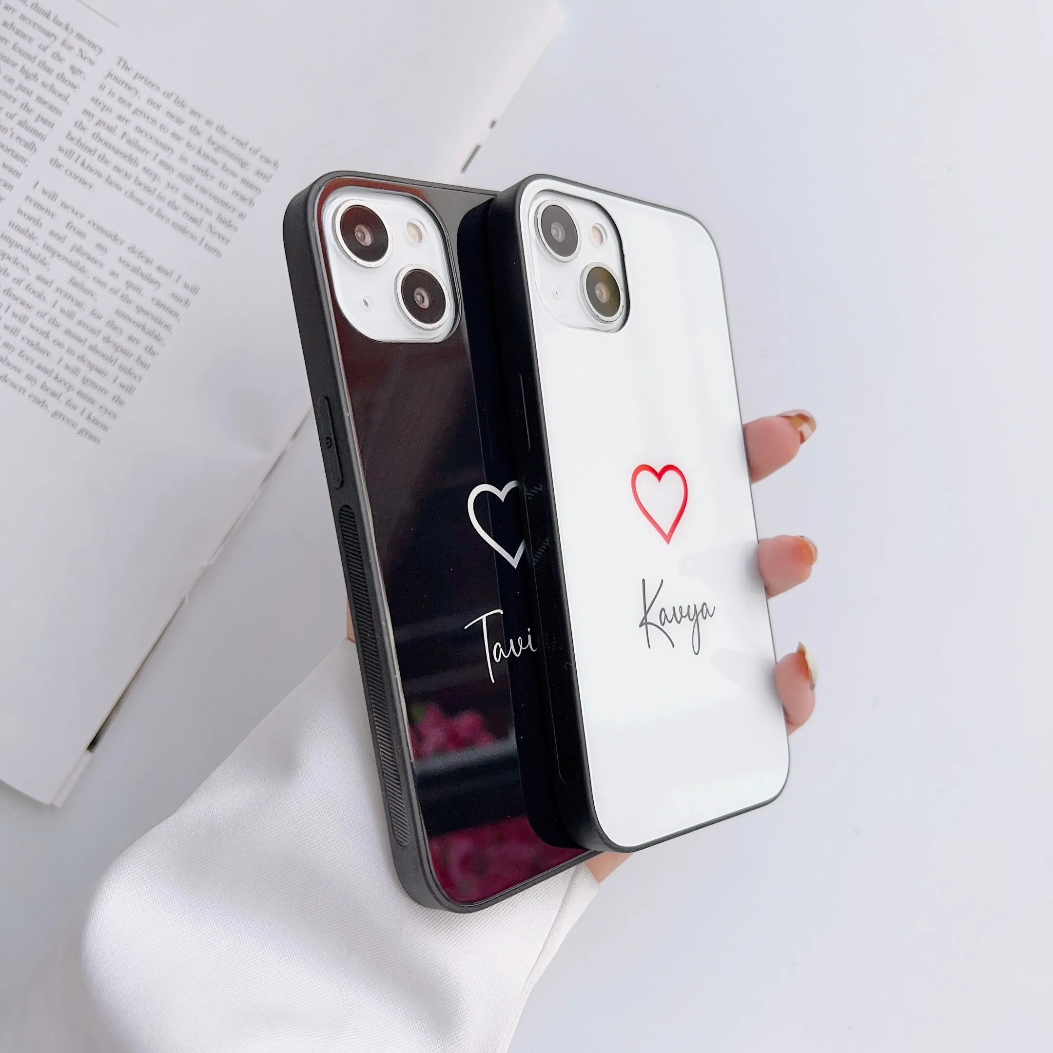 Cute Heart Glass Case