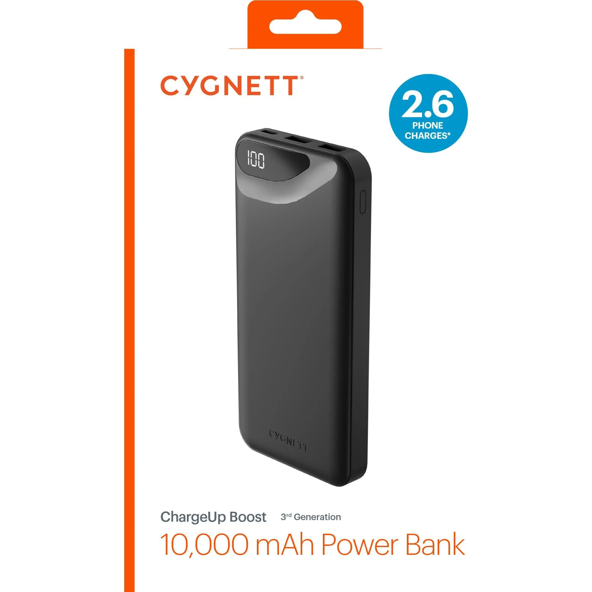 Cygnett ChargeUp Boost Gen3 10K Power Bank (Black)