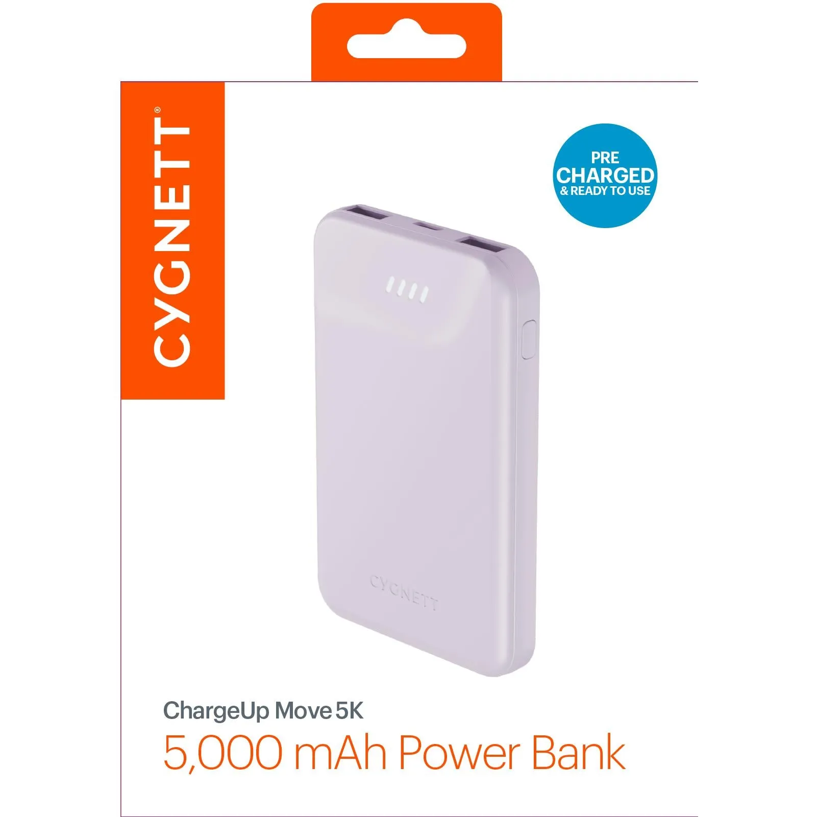 Cygnett ChargeUp Move 5000mAh Power Bank (Violet)[Gen2]