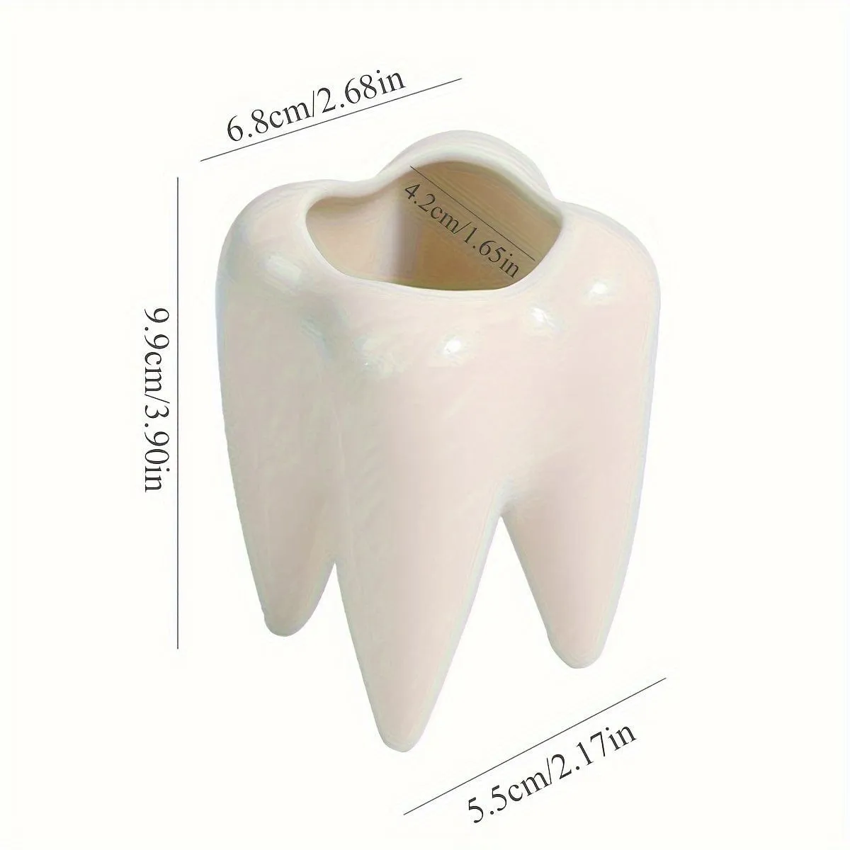 Dentist Ceramic Tooth Shaped Pen Holder Office Accessory