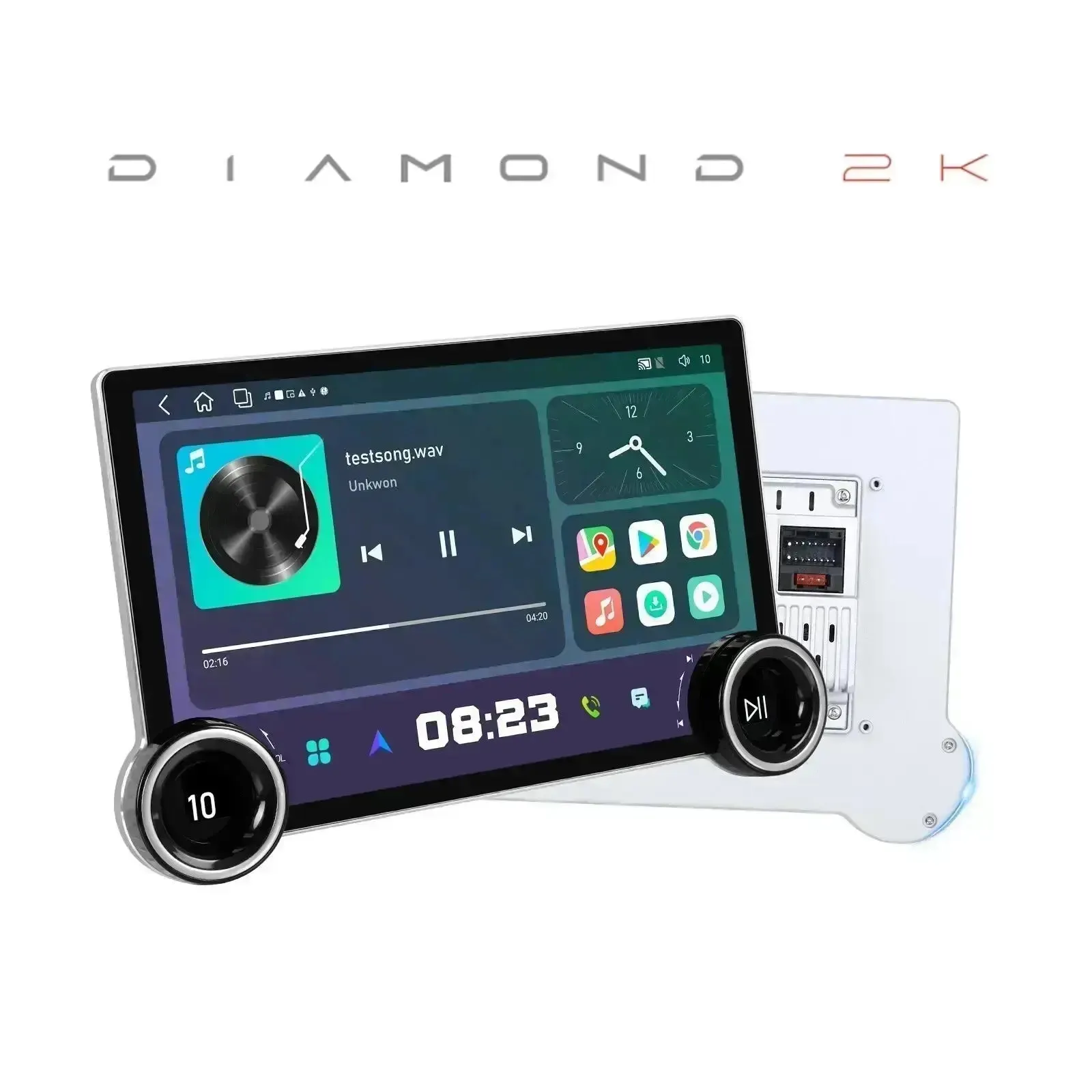 Diamond 2K - 11.5 Inch Dual Knob Android Multimedia Entertainment Unit - Toyota Hilux (05-14) A/C