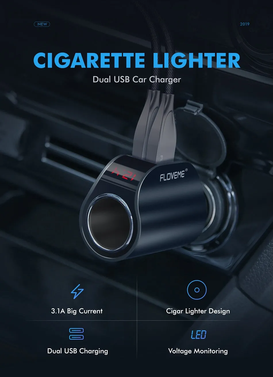 Dual USB Car Digital Charger