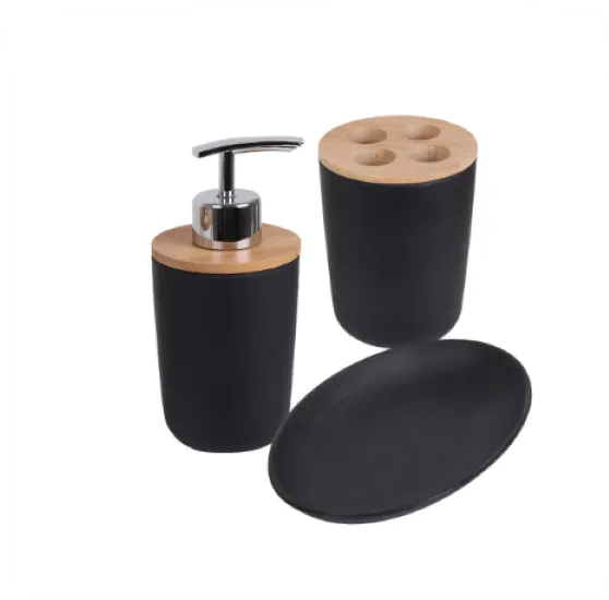 Eco Basics 3 in 1 Vanity Bathroom Set Black