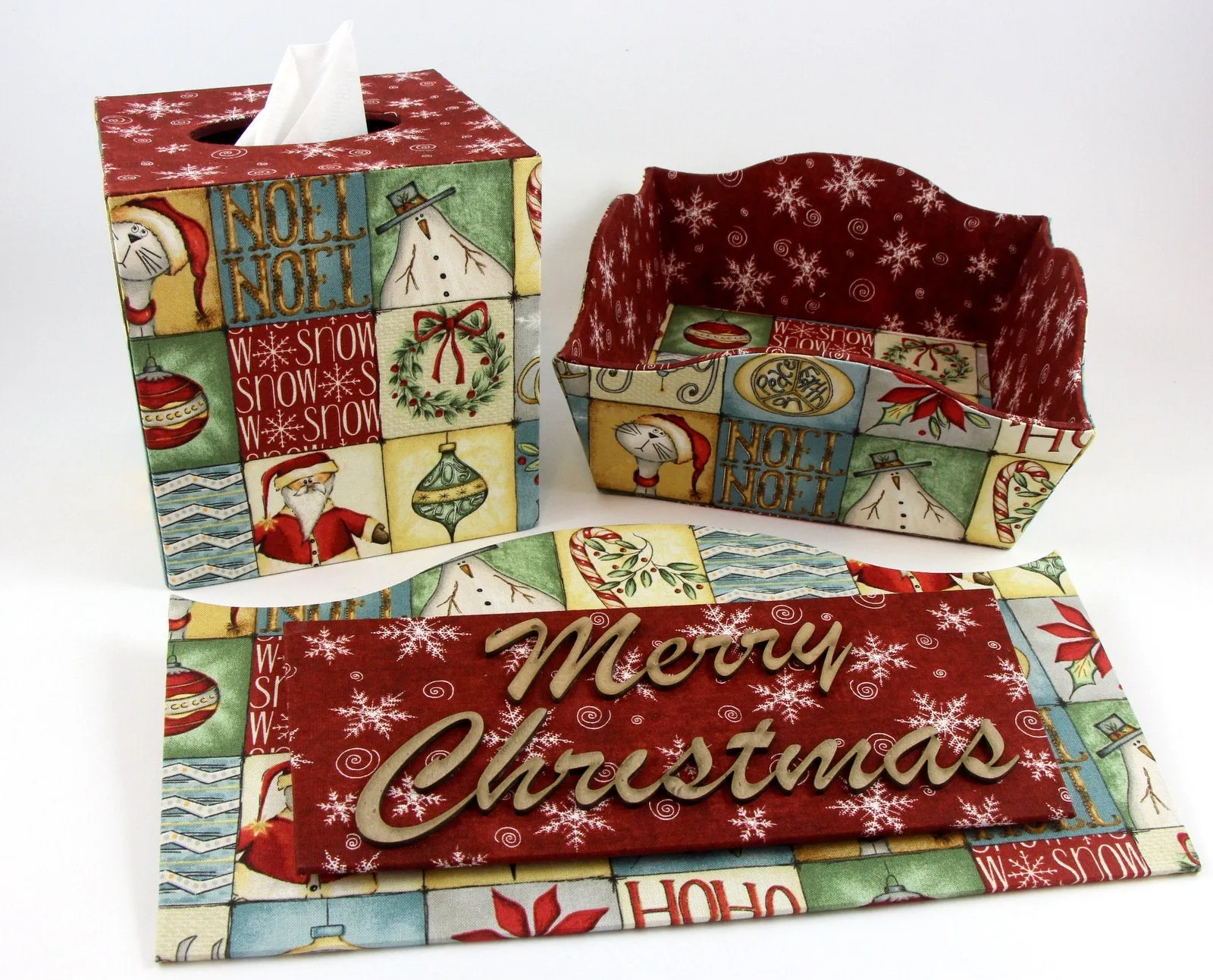 Fabric Christmas sign DIY kit, Christmas sign decor, cartonnage kit 142, online instructions included