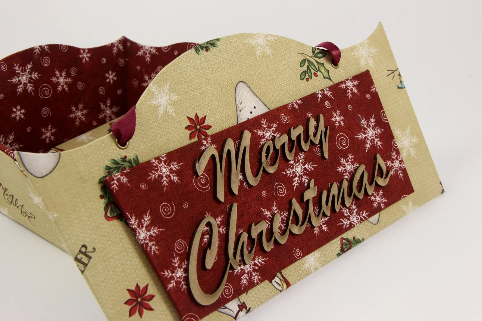 Fabric Christmas sign DIY kit, Christmas sign decor, cartonnage kit 142, online instructions included