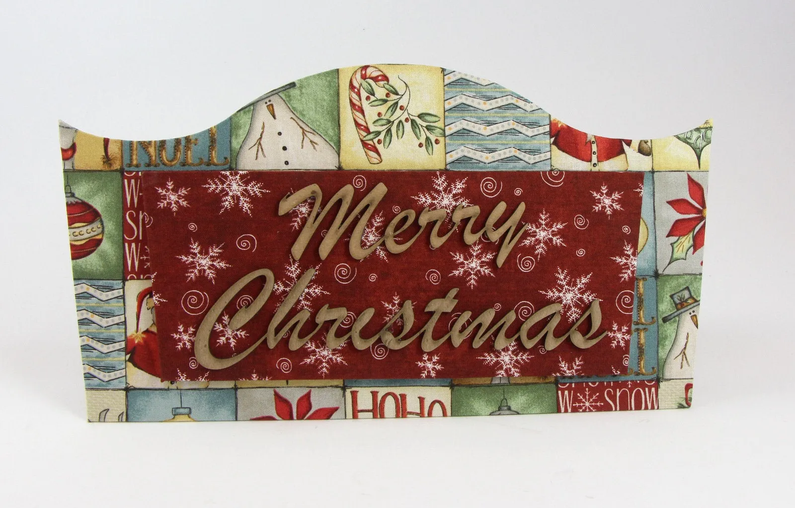 Fabric Christmas sign DIY kit, Christmas sign decor, cartonnage kit 142, online instructions included