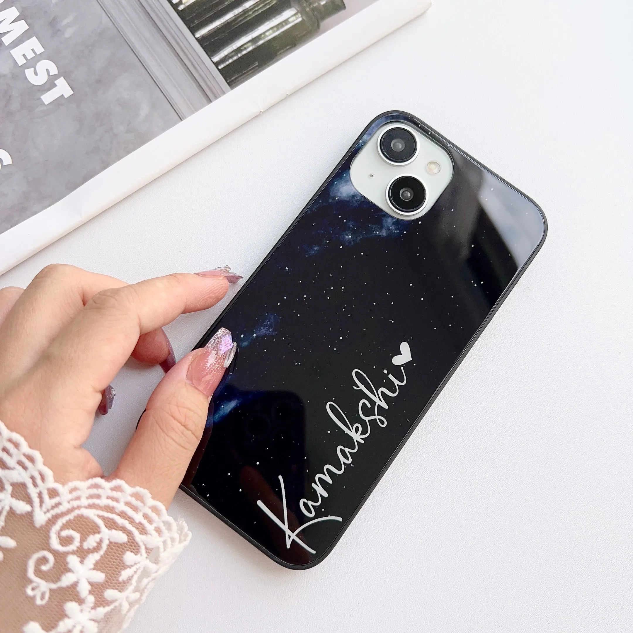 Galaxy Design Customised Glass Case