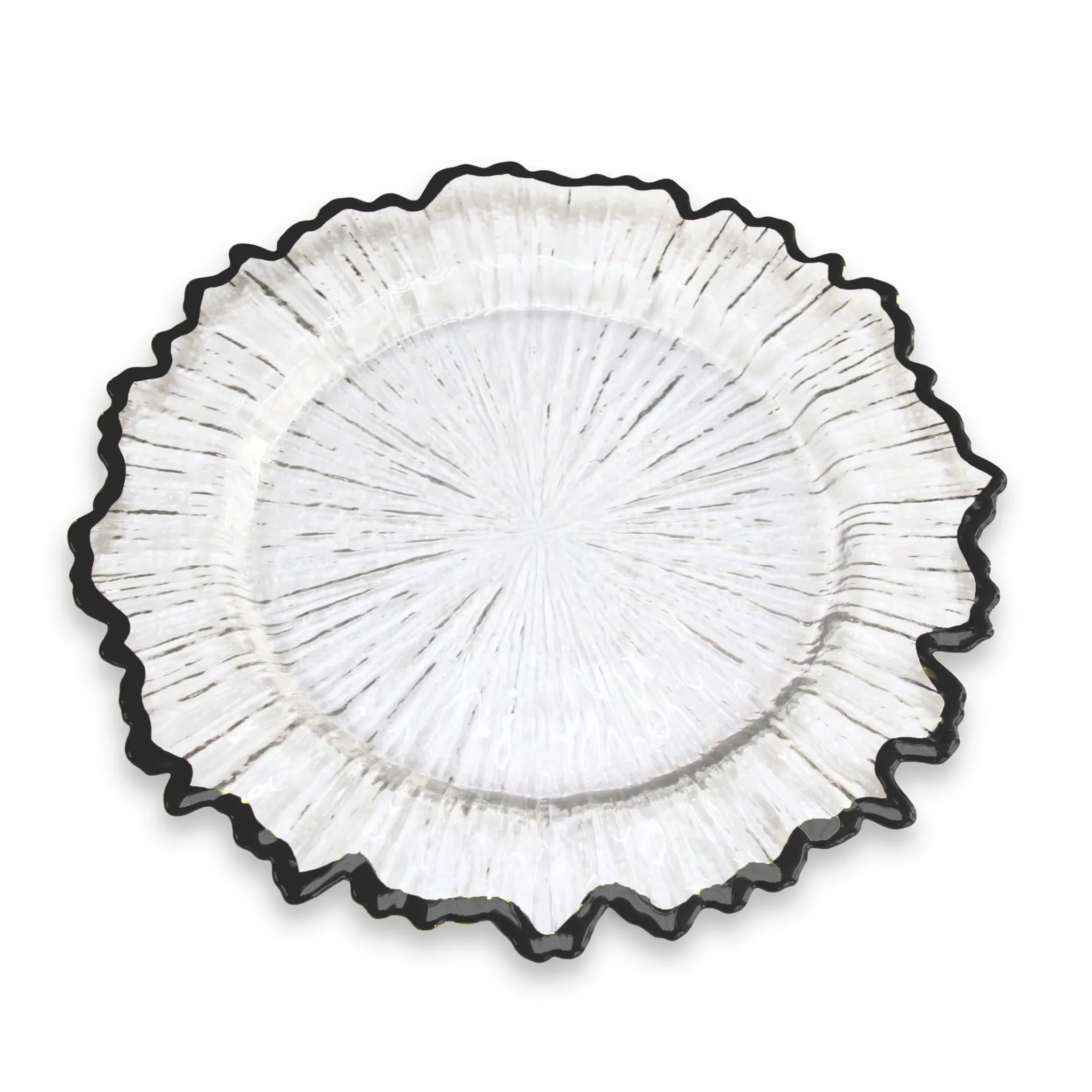 Glass Reef Charger Plate - Black Trim