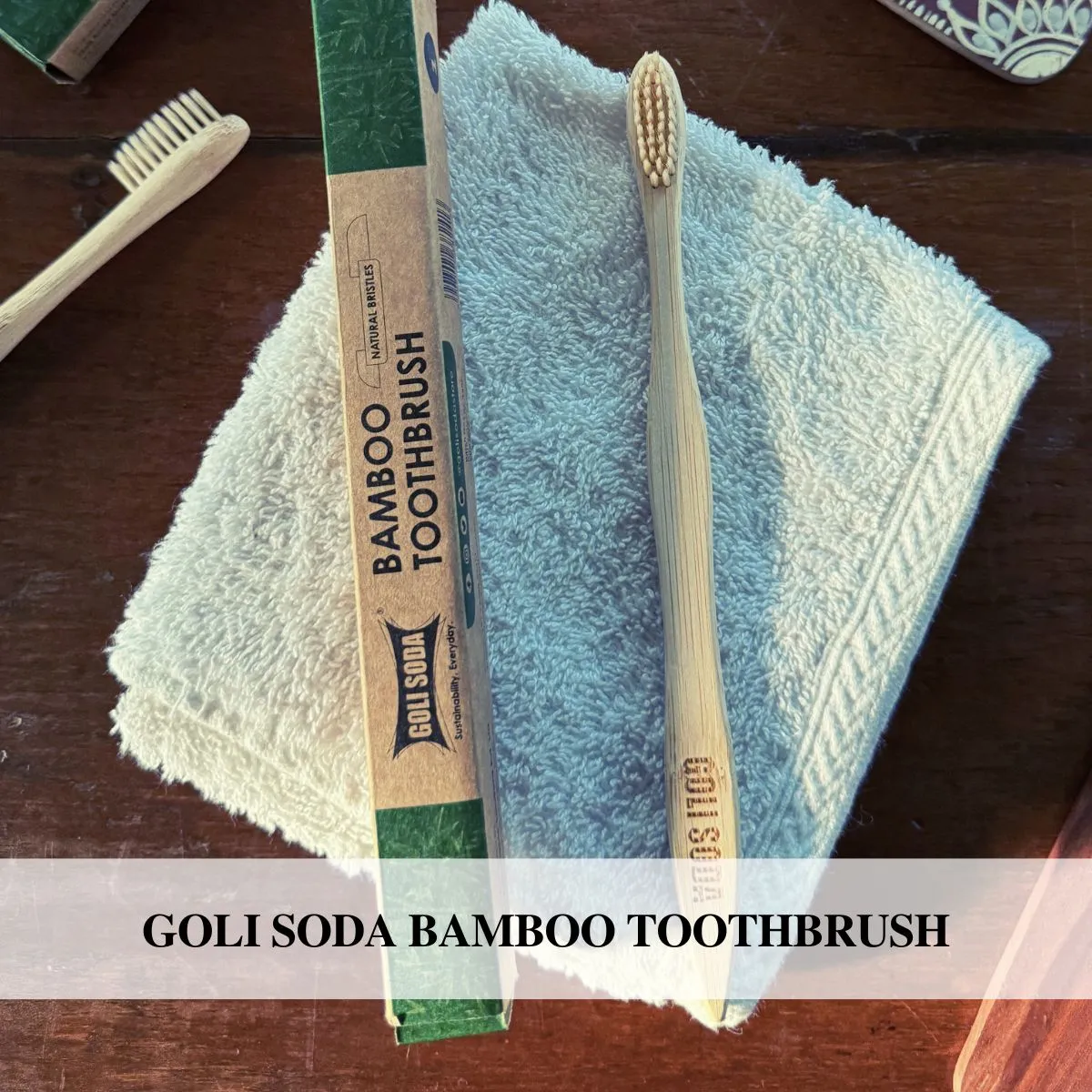 Goli Soda Natural Bamboo Toothbrush With Soft Plant Based Bristles (Pack Of 3)