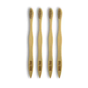 Goli Soda Natural Bamboo Toothbrush with Soft Plant Based Bristles (Pack Of 4)