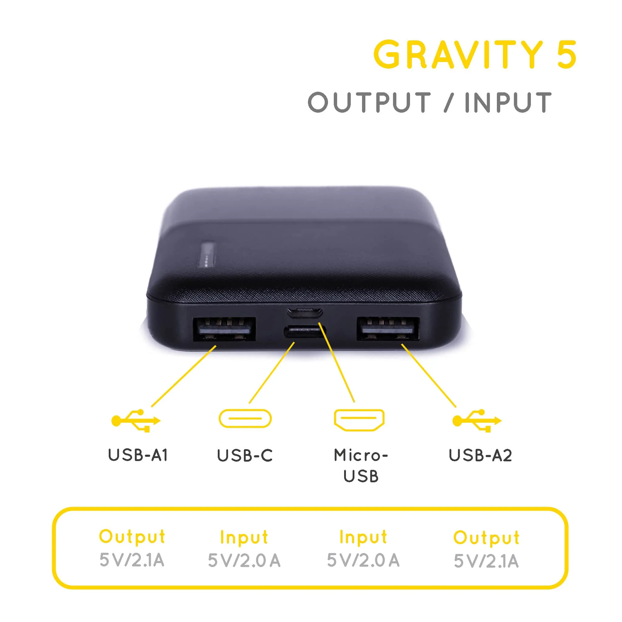 Gravity 5'000 mAh - Light Portable Power Bank