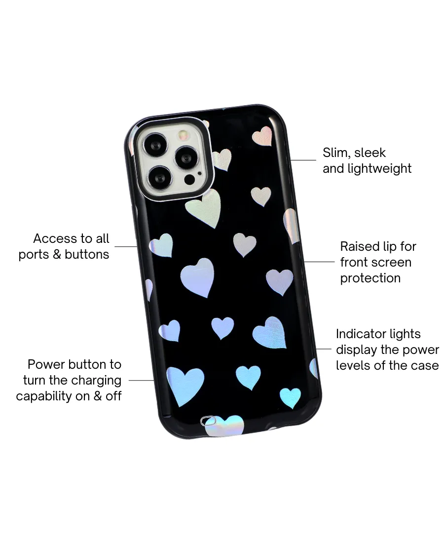 Holo Hearts Battery Case