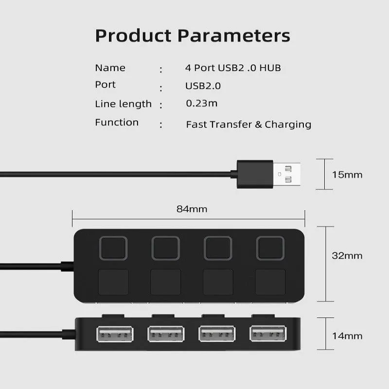 HUB Multi-USB Splitter 4-port - Efficient Connectivity