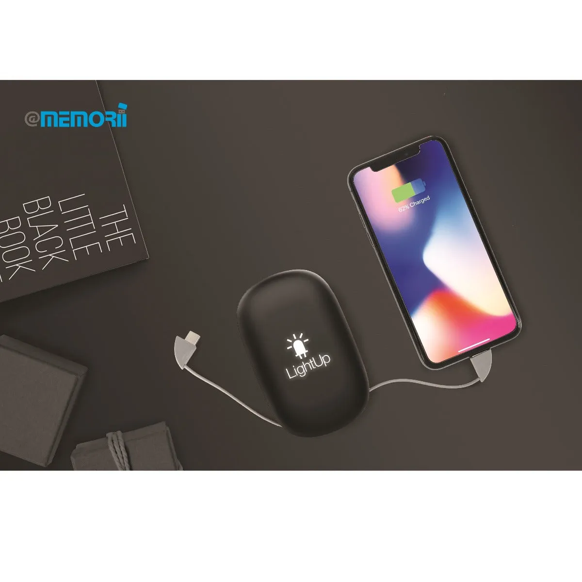 ITPB 1116 - @memorii 10000mAh Wireless Power Bank With Light-Up Logo