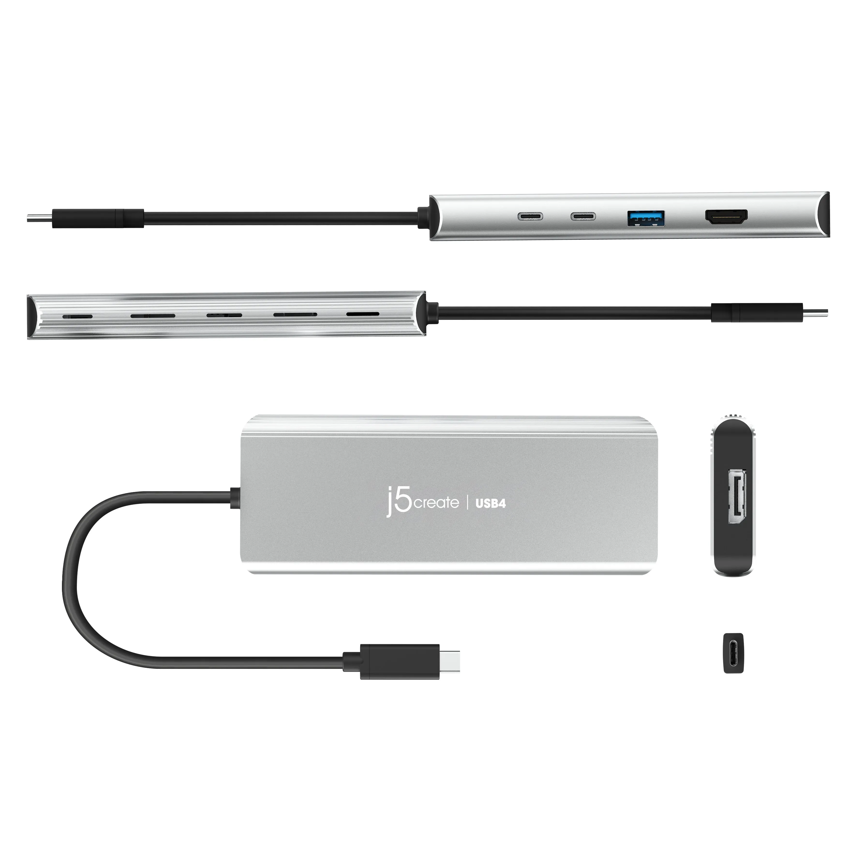 J5create Jcd401 Usb4™ Dual 4K Multi-Port Hub, Silver