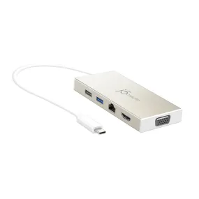 J5Create USB-C Type-C to HDMI 4K / VGA / USB 3.0 / Gigabit Ethernet Mini Dock Converter JCD376