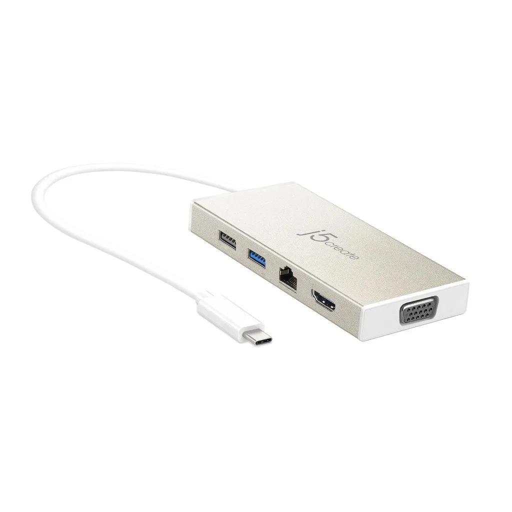 J5Create USB-C Type-C to HDMI 4K / VGA / USB 3.0 / Gigabit Ethernet Mini Dock Converter JCD376