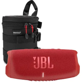 JBL Charge 5 Portable Waterproof Bluetooth Speaker with Powerbank (Red)  10 Inches Case