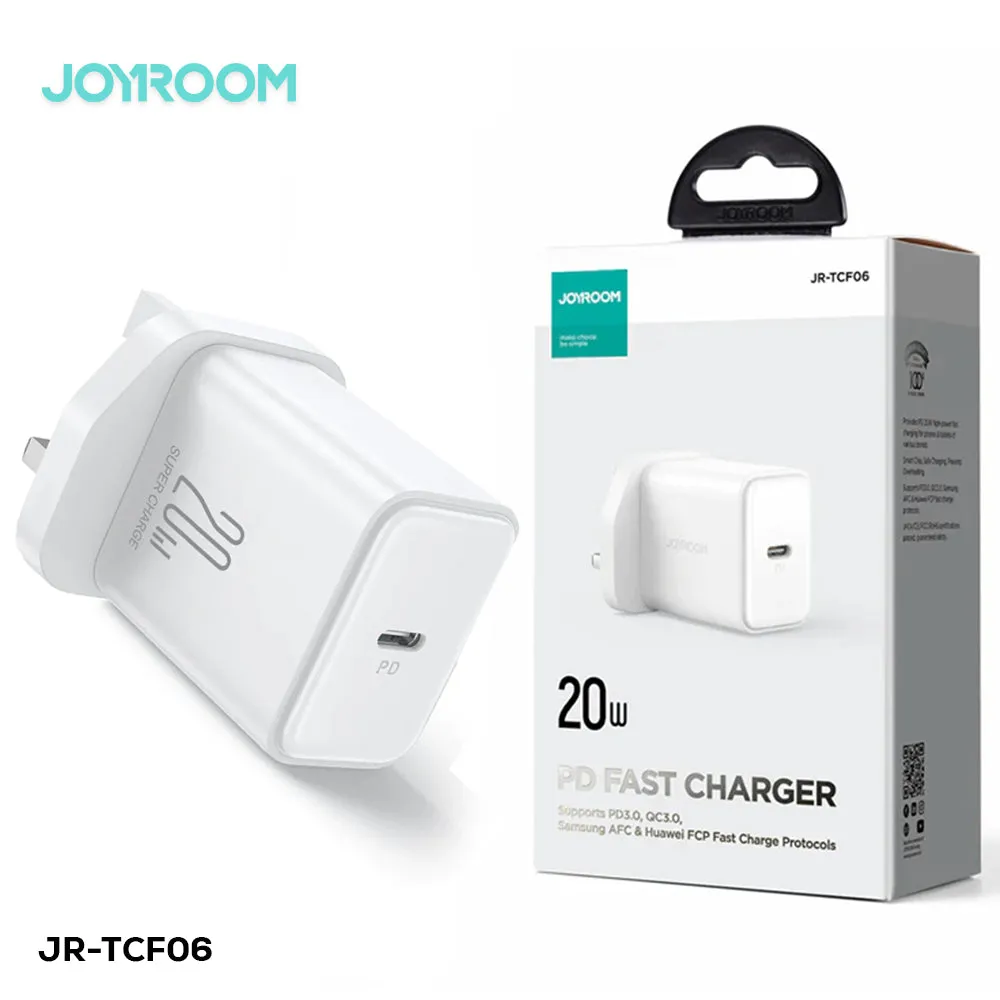 JOYROOM-TCF06 Flash Series PD 20W Single-Port Charger-White (UK)