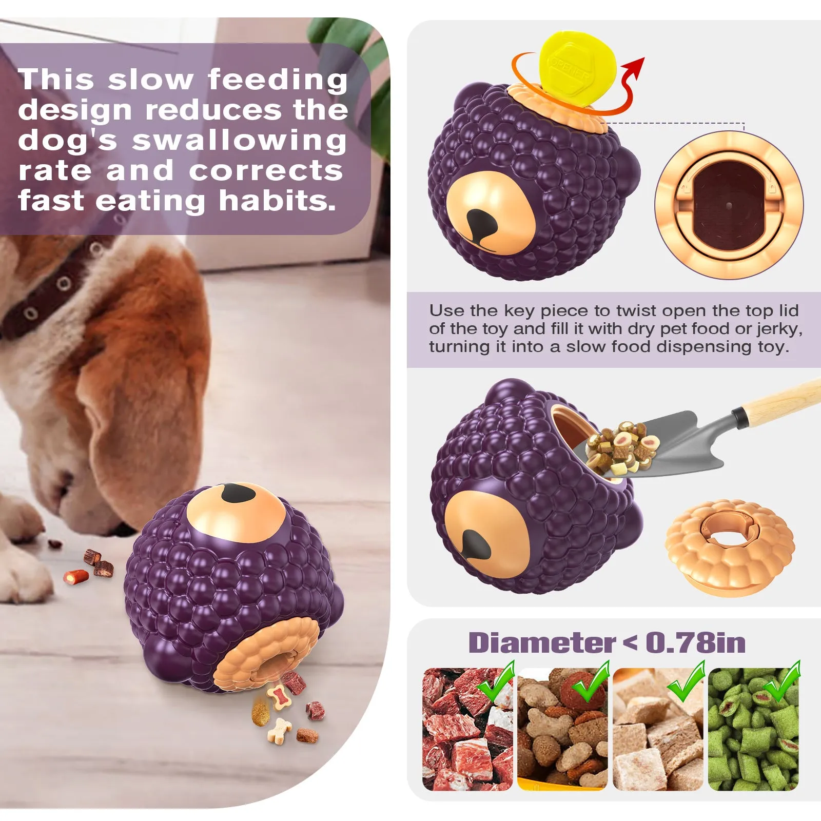 KADTC Dog lick Cup Food Slow Dispenser Treat Dispensing Toys Teeth Toothbrush Chase Toy For Medium/Larger Aggressive Chewers Interactive Puppy Toy Dogs Breed