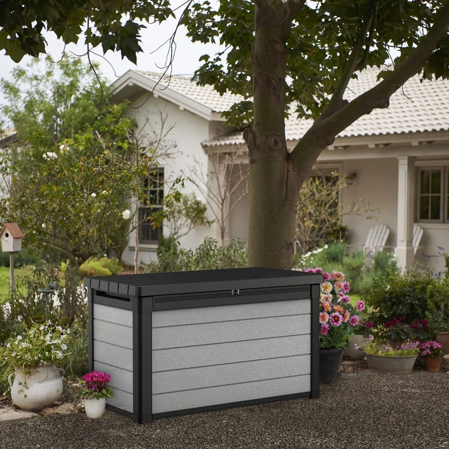 Keter Denali 100 Duotech Garden Storage Box Grey/Black 380L