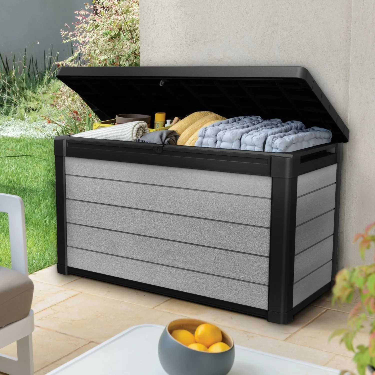 Keter Denali 100 Duotech Garden Storage Box Grey/Black 380L