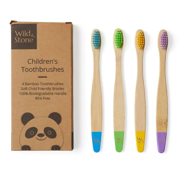 Kids' bamboo toothbrush (pack of 4)