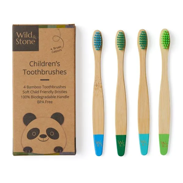 Kids' bamboo toothbrush (pack of 4)