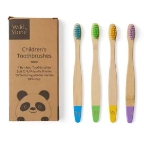 Kids' bamboo toothbrush (pack of 4)