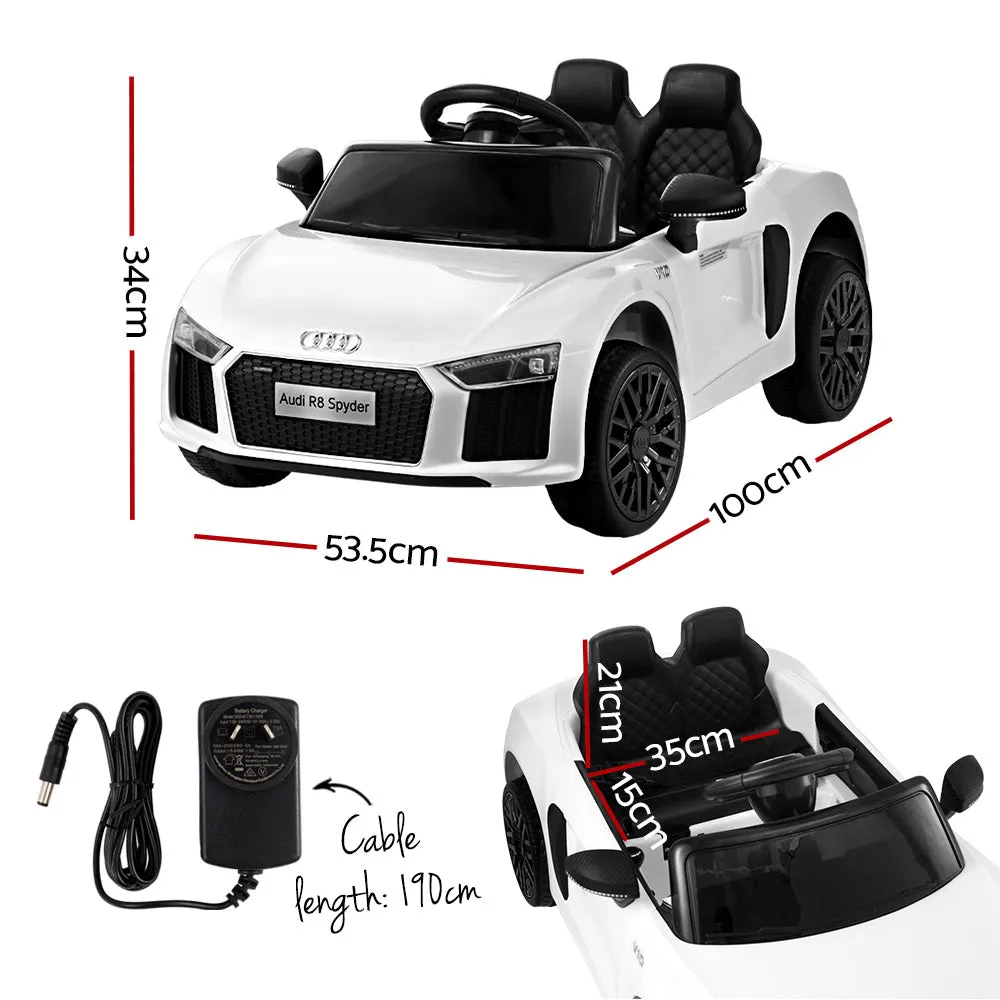 Kids Ride On Electric Car with Remote Control | Licensed Audi R8 | White