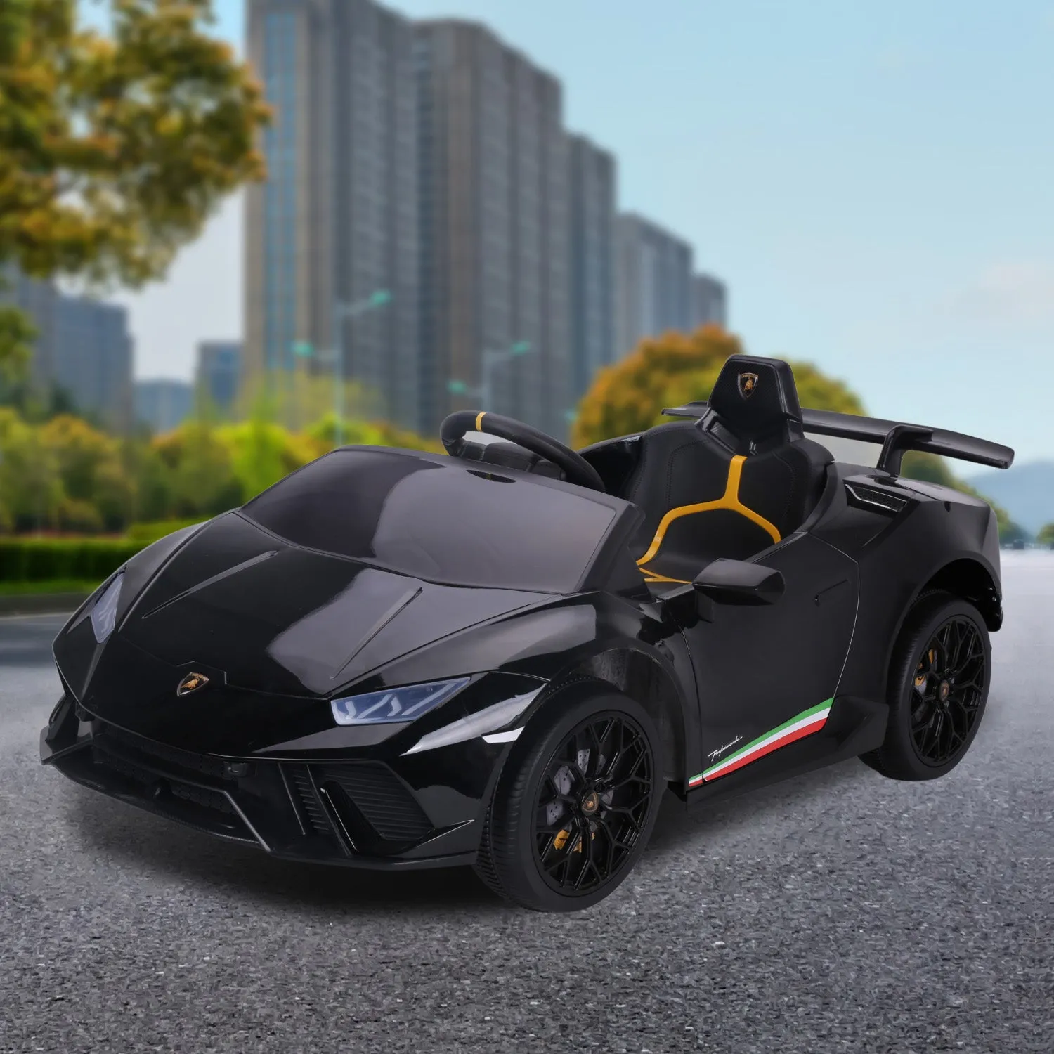 Lamborghini Performante Kids Electric Ride On Car Remote Control - Black