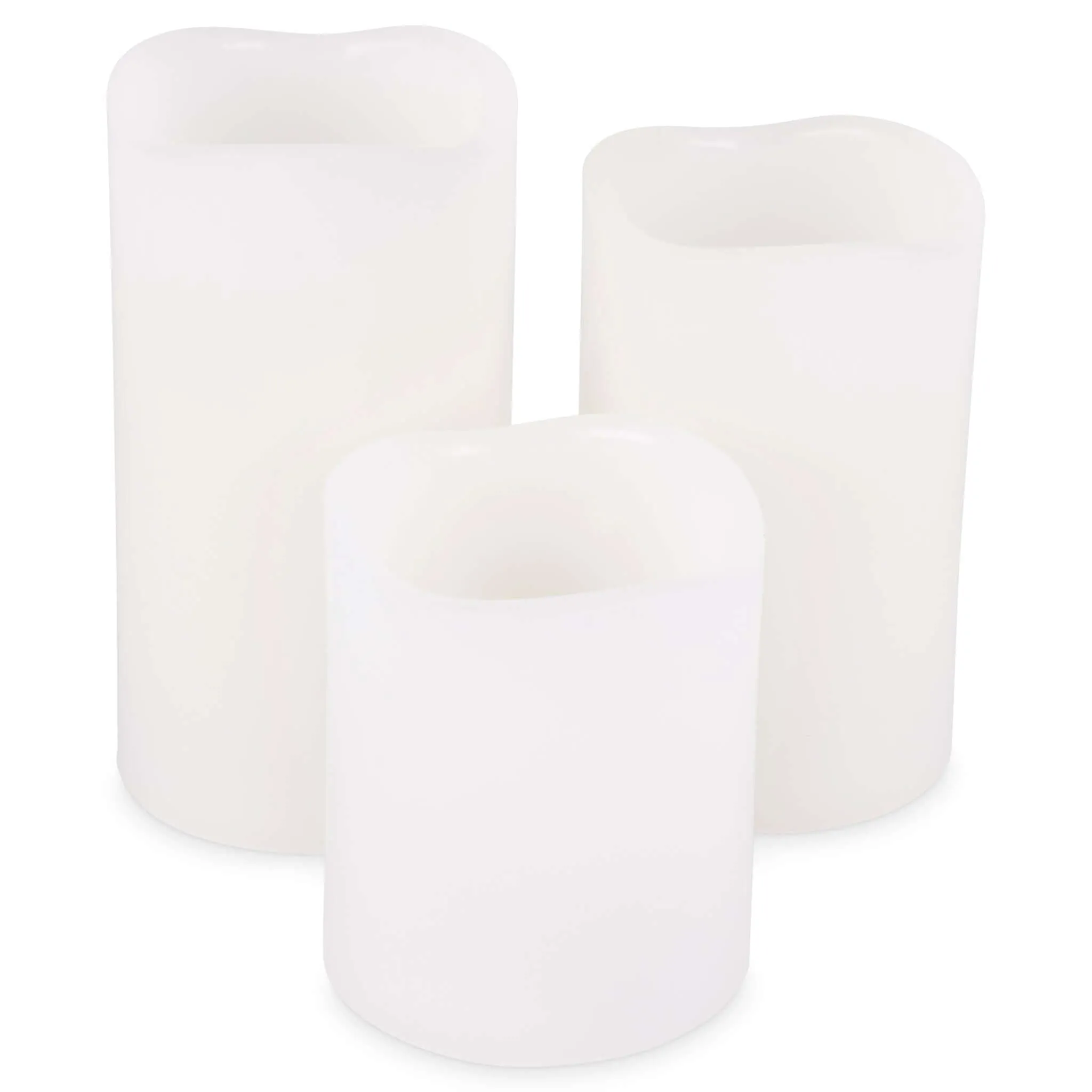 LED Remote Control Vanilla Wax Candles - 3 Pack