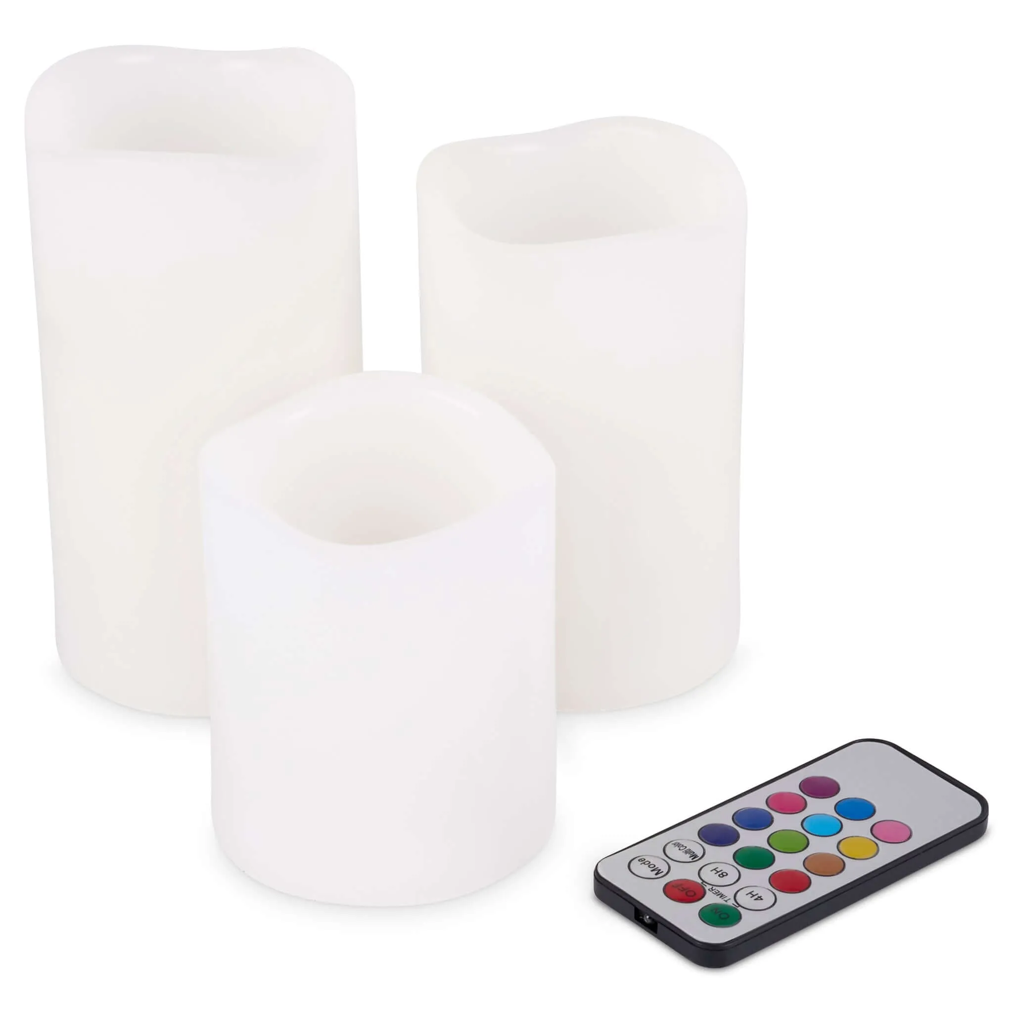 LED Remote Control Vanilla Wax Candles - 3 Pack