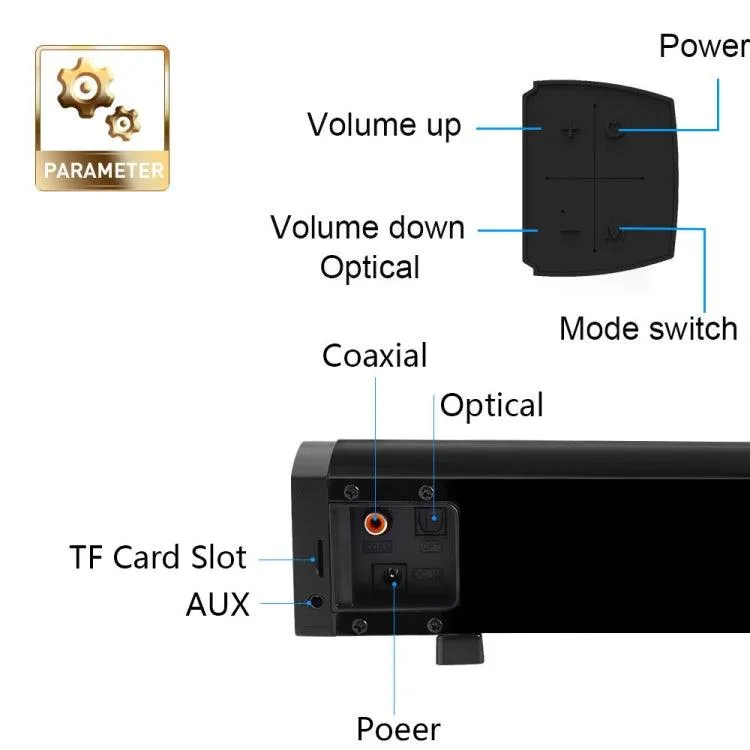 LP-09 Premium Bluetooth Wireless Soundbar for Home Theater with Remote and Enhanced Audio Features