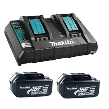 Makita T-03252X  -  18V Dual Port Rapid Charger with 2 3.0Ah