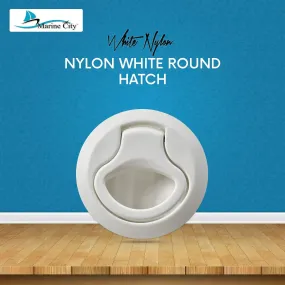 Marine City 2-2/5" Nylon White Round Hatch Flush Pull Stem Latch