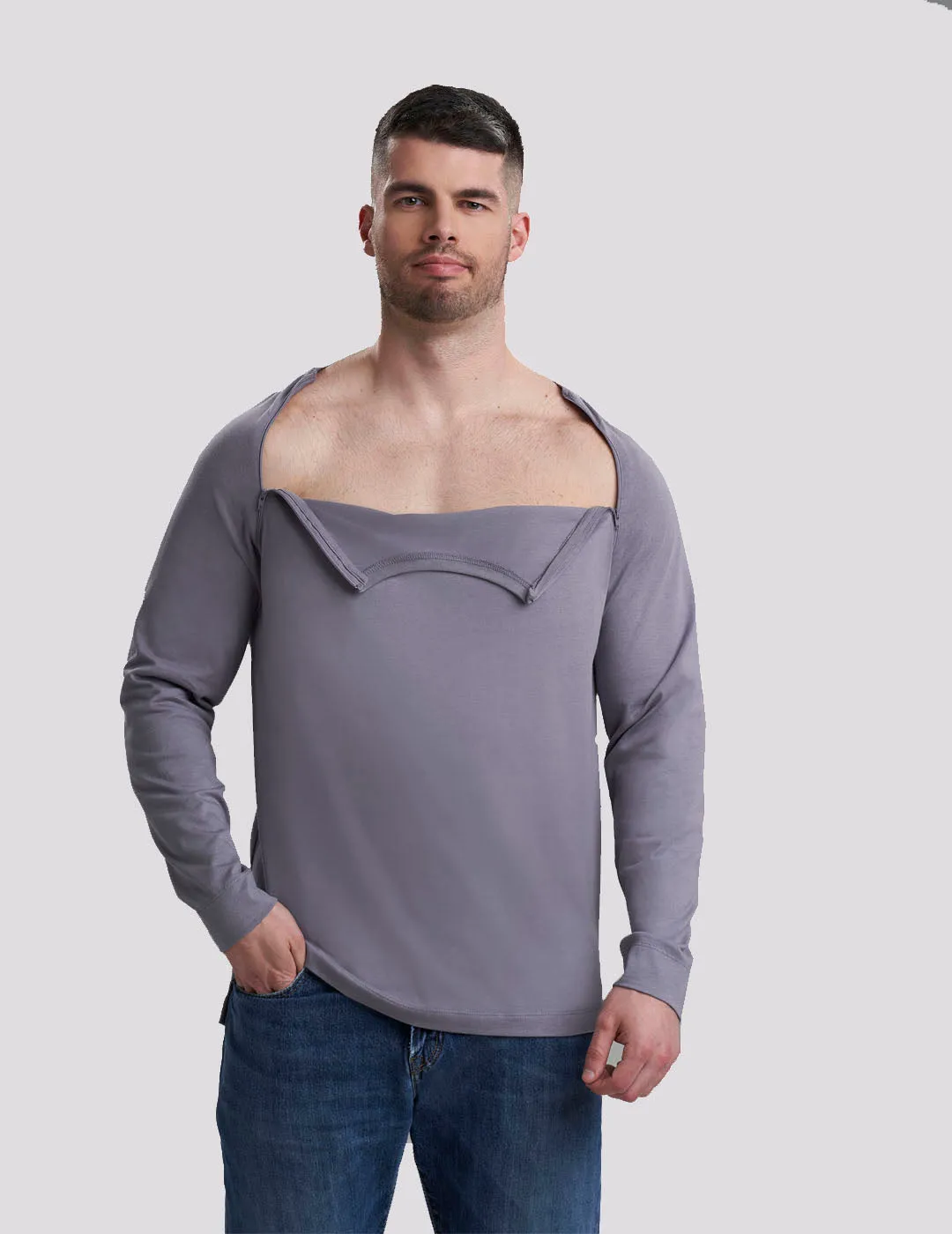 Mens Chest Port Access Shirt - Gray