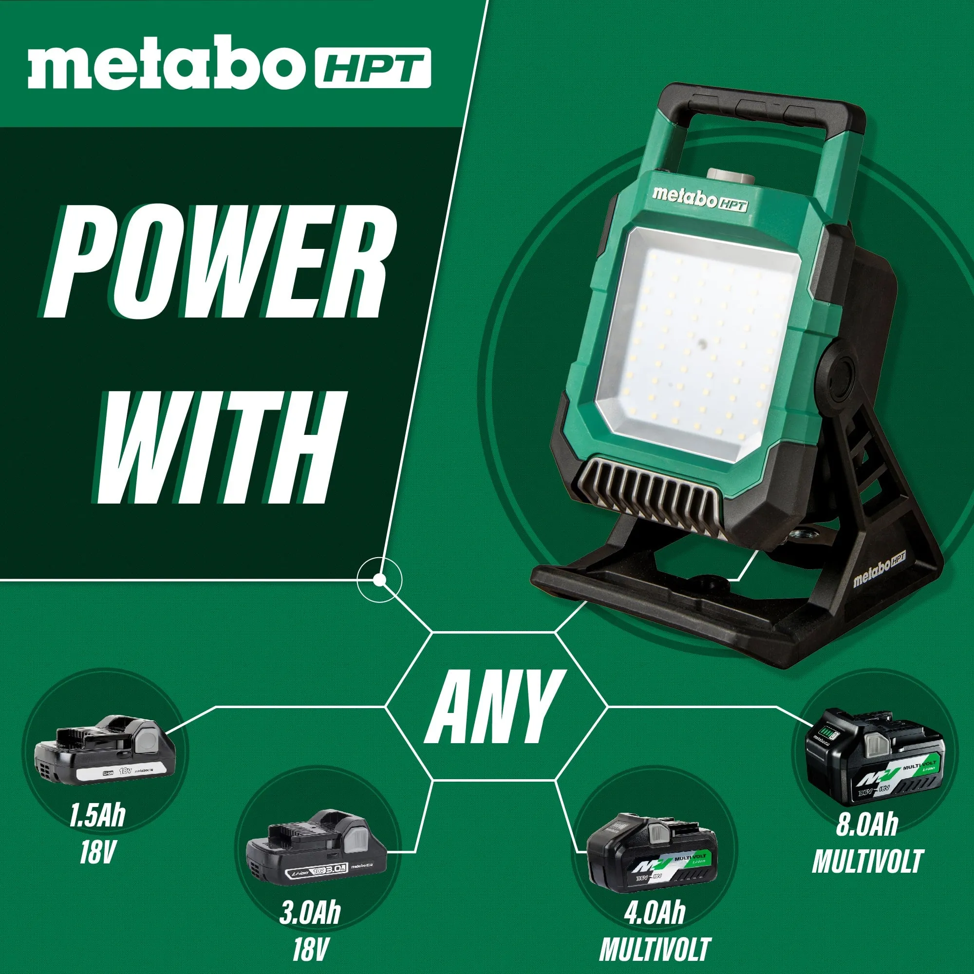 Metabo UB18DCQ4M 18V 4K Lumen Cordless LED Work Light