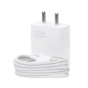 MI Xiaomi 22.5W Fast Charger with USB-C Cable, Quick Charge 3.0 Power Adapter Compatible with Redmi Note Series, Poco, Mi, Any Type C Devices