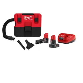 Milwaukee 0960-20x2BSK M12 FUEL 12V 1.6 Gallon Wet/Dry Vacuum w/ Starter Kit