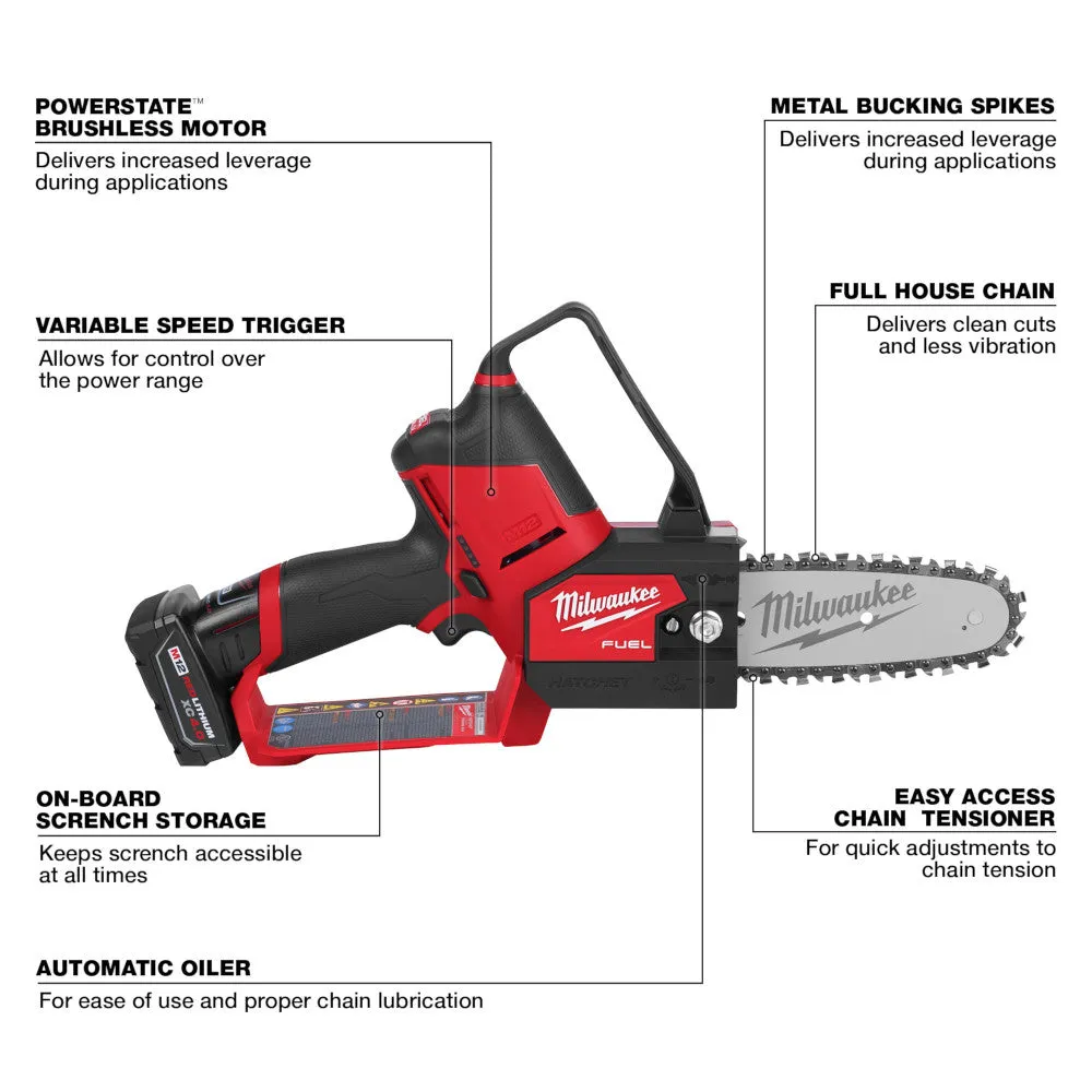 Milwaukee 2527-21x3 M12 FUEL 12V 6” Pruning Saw Kit w/ 2 - M12 3AH Batteries