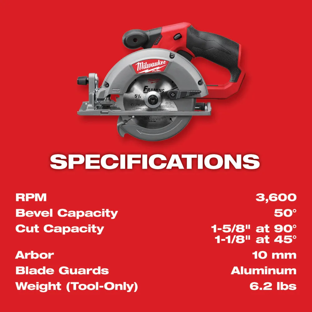 Milwaukee 2530-20 M12 FUEL 12V 5-3/8" Circular Saw w/ Carbide Blade - Bare Tool