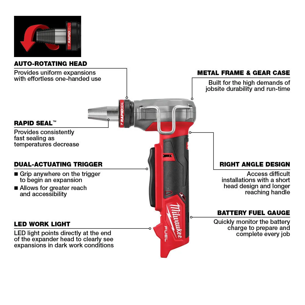 Milwaukee 2532-80 M12 FUEL 12V ProPEX Expander w/ RAPID Heads - Bare Tool -Recon