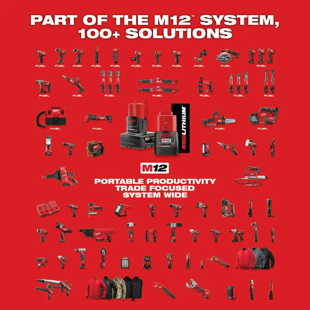 Milwaukee 2557-22 M12 FUEL 12V 3/8-Inch 55-Ft-Lbs. Li-Ion Cordless Ratchet Kit