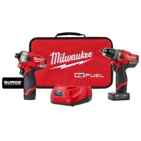 Milwaukee 2582-22 M12 FUEL 12V SURGE Driver 1/2 Inch Drill 2 Piece Combo